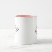 熱帯フラミンゴフローラモノグラムコーヒーマグ マグカップ (中央)