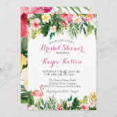 熱帯フラミンゴブライダルシャワー室 招待状 (正面/裏面)