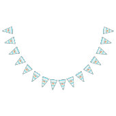 熱帯フラミンゴブルーストライプの赤ちゃんシャワー バンティングフラッグ (全)