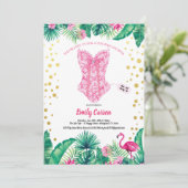 熱帯フラミンゴランジェリーシャワーブライダルパーティ 招待状 (スタンド正面)