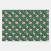 熱帯フラミンゴ模様 ラッピングペーパーシート (正面2)