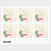 熱帯フラミンゴ結婚スの スクエアシール (シート)