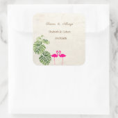 熱帯フラミンゴ結婚スの スクエアシール (バッグ)