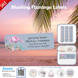 熱帯フラミンゴ結婚スの ラベル