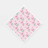 熱帯フラミンゴ鳥花模様トロピカルピンク スタンダードランチョンナプキン (角)