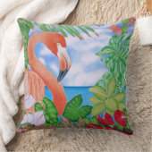 熱帯フラミンゴ クッション (ブランケット)