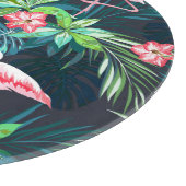 熱帯フラミンゴ：夏の花のパターン カッティングボード (角)