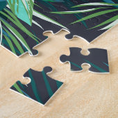 熱帯フラミンゴ：夏の花のパターン ジグソーパズル (側面)