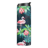 熱帯フラミンゴ：夏の花のパターン タンブラー (回転左)