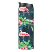 熱帯フラミンゴ：夏の花のパターン タンブラー (回転右)