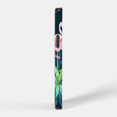 熱帯フラミンゴ:夏の花のパターン iPhoneケース (右側面)