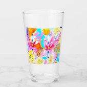 熱帯フラワーガラスタンブラー タンブラーグラス (正面)