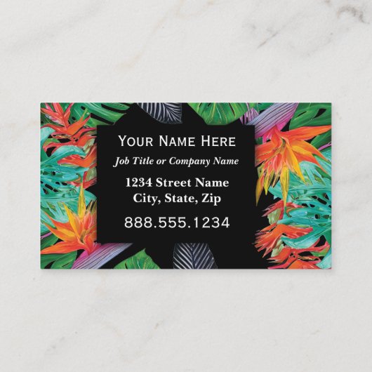 熱帯フラワーズバードオブパラダイスプロフェッショナル 名刺 (裏面)
