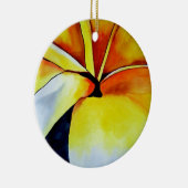 熱帯フランギパニ花水彩抽象芸術 セラミックオーナメント (右)