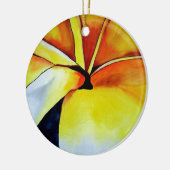 熱帯フランギパニ花水彩抽象芸術 セラミックオーナメント (左)