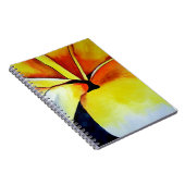 熱帯フランギパニ花水彩抽象芸術 ノートブック (右側)