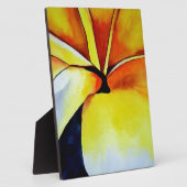 熱帯フランギパニ花水彩抽象芸術 フォトプラーク (側面)