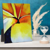 熱帯フランギパニ花水彩抽象芸術 フォトプラーク (側面)