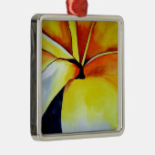 熱帯フランギパニ花水彩抽象芸術 メタルオーナメント (右)
