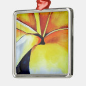 熱帯フランギパニ花水彩抽象芸術 メタルオーナメント (左)