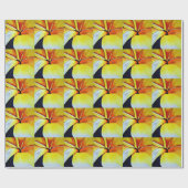 熱帯フランギパニ花水彩抽象芸術 ラッピングペーパー (フラット)