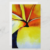 熱帯フランギパニ花水彩抽象芸術 便箋 (正面/裏面)