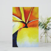 熱帯フランギパニ花水彩抽象芸術 便箋 (スタンド正面)