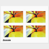 熱帯フランギパニ花水彩抽象芸術 長方形シール (シート)