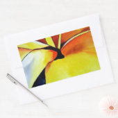 熱帯フランギパニ花水彩抽象芸術 長方形シール (封筒)