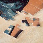 熱帯フランスのビーチでサングラスをかけたブルドッグ ジグソーパズル (側面)