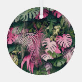 熱帯フルバックグラウンドの木 ガラスオーナメント (裏面)