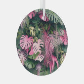 熱帯フルバックグラウンドの木 ガラスオーナメント (正面右)