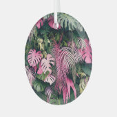 熱帯フルバックグラウンドの木 ガラスオーナメント (正面左)