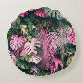 熱帯フルバックグラウンドの木 ラウンドクッション (裏面)