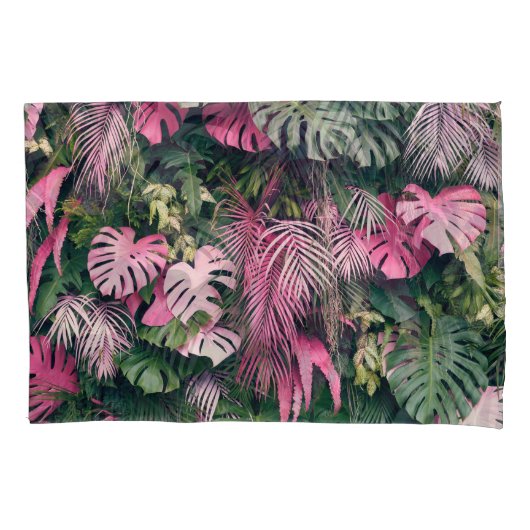 熱帯フルバックグラウンドの木 枕カバー (正面)