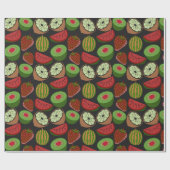 熱帯フルーツのシームレスなパターンカラフル ラッピングペーパー (フラット)