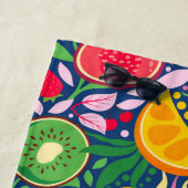 熱帯フルーツモノグラム水の色サマーパターン ビーチタオル (インサイチュ)