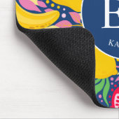 熱帯フルーツモノグラム水の色サマーパターン マウスパッド (コーナー)