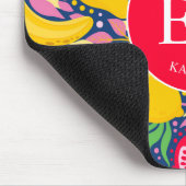 熱帯フルーツモノグラム水の色サマーパターン マウスパッド (コーナー)