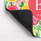 熱帯フルーツモノグラム水の色サマーパターン マウスパッド (コーナー)