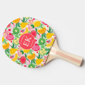 熱帯フルーツモノグラム水の色サマーパターン 卓球ラケット (横)