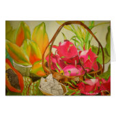 熱帯フルーツ水の色の静物芸術絵画の (正面横)