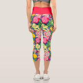 熱帯フルーツ水彩夏パターン カプリレギンス (裏面)