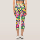 熱帯フルーツ水彩夏パターン カプリレギンス (裏面)