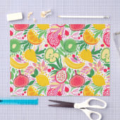 熱帯フルーツ水彩夏パターン 薄葉紙 (クラフト)