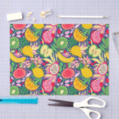 熱帯フルーツ水彩夏パターン 薄葉紙 (クラフト)