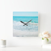 熱帯フロリダビーチ砂海波サンドパイパー スクエア壁時計 (ホーム)