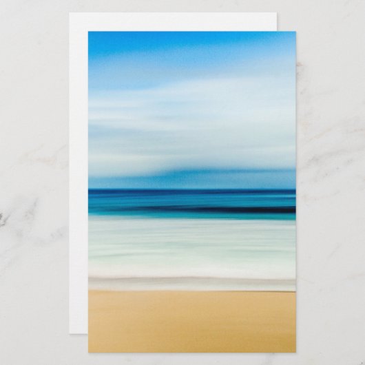 熱帯フロリダ州サンディビーチ、海&ウェーブ 便箋 (正面/裏面)