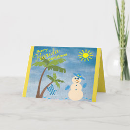 熱帯フロリメリーダクリスマス雪だるまオンビーチ シーズンカード
