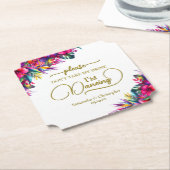 熱帯フローラが飲み物を飲まない結婚 ペーパーコースター (アングル)